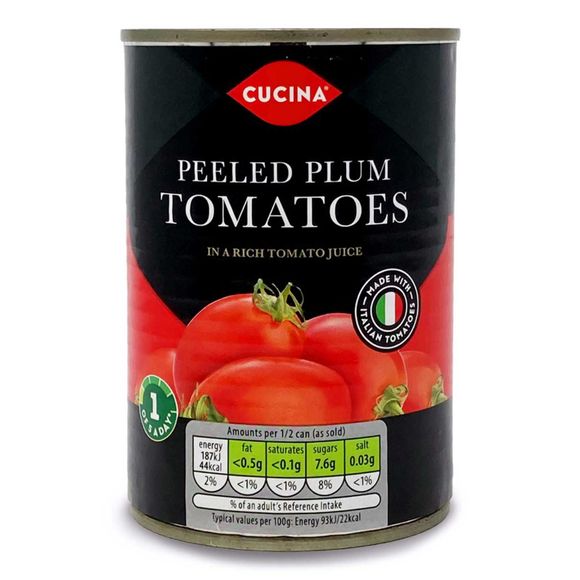 Cucina Peeled Plum Tomatoes 400g (240g Drained)