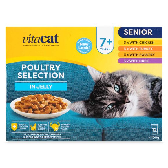 Vitacat 7+ Years Poultry Selection In Jelly 12x100g