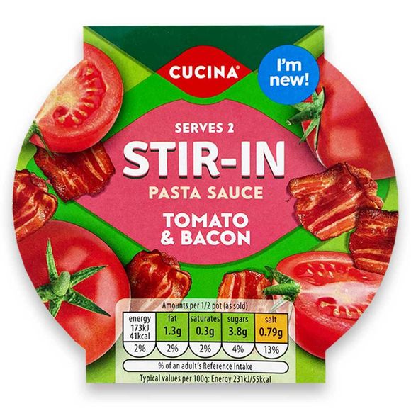 Cucina Tomato & Smoked Bacon Stir In Pasta Sauce 150g