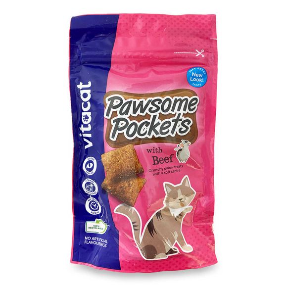 Vitacat Pawsome Pockets With Beef 65g