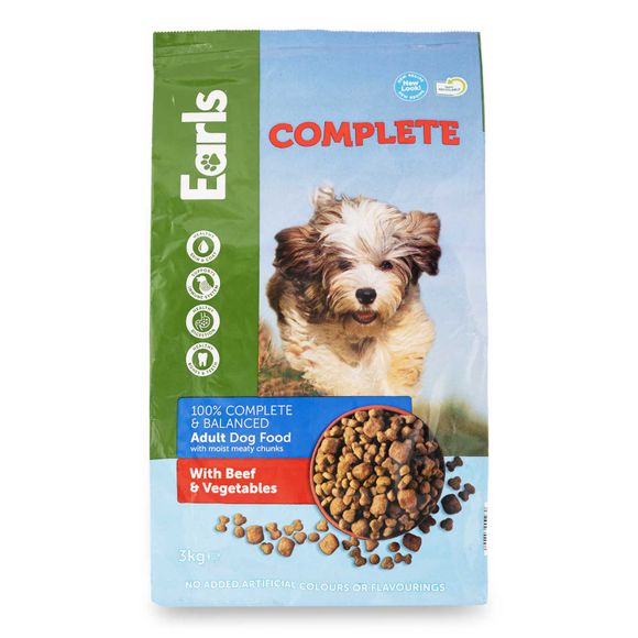 Earls Complete Dry Dog Food With Beef And Vegetables 3kg