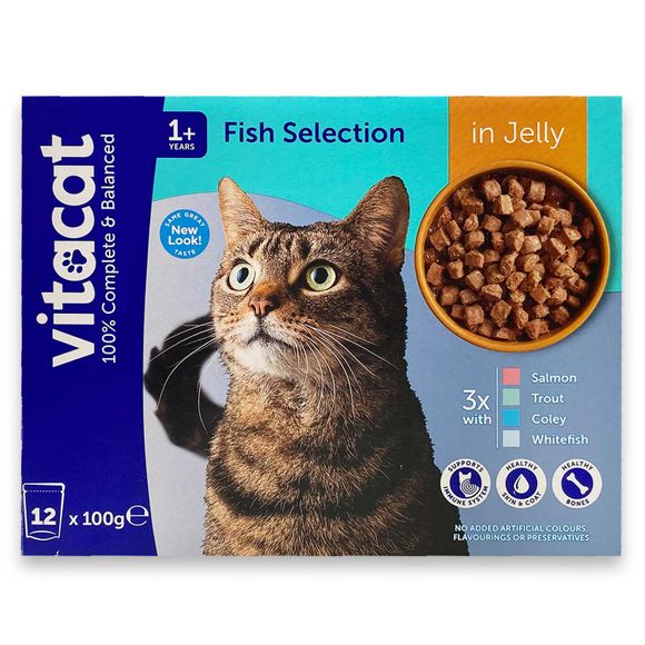 Vitacat Cat Pouch Fish Selection In Jelly 12x100g