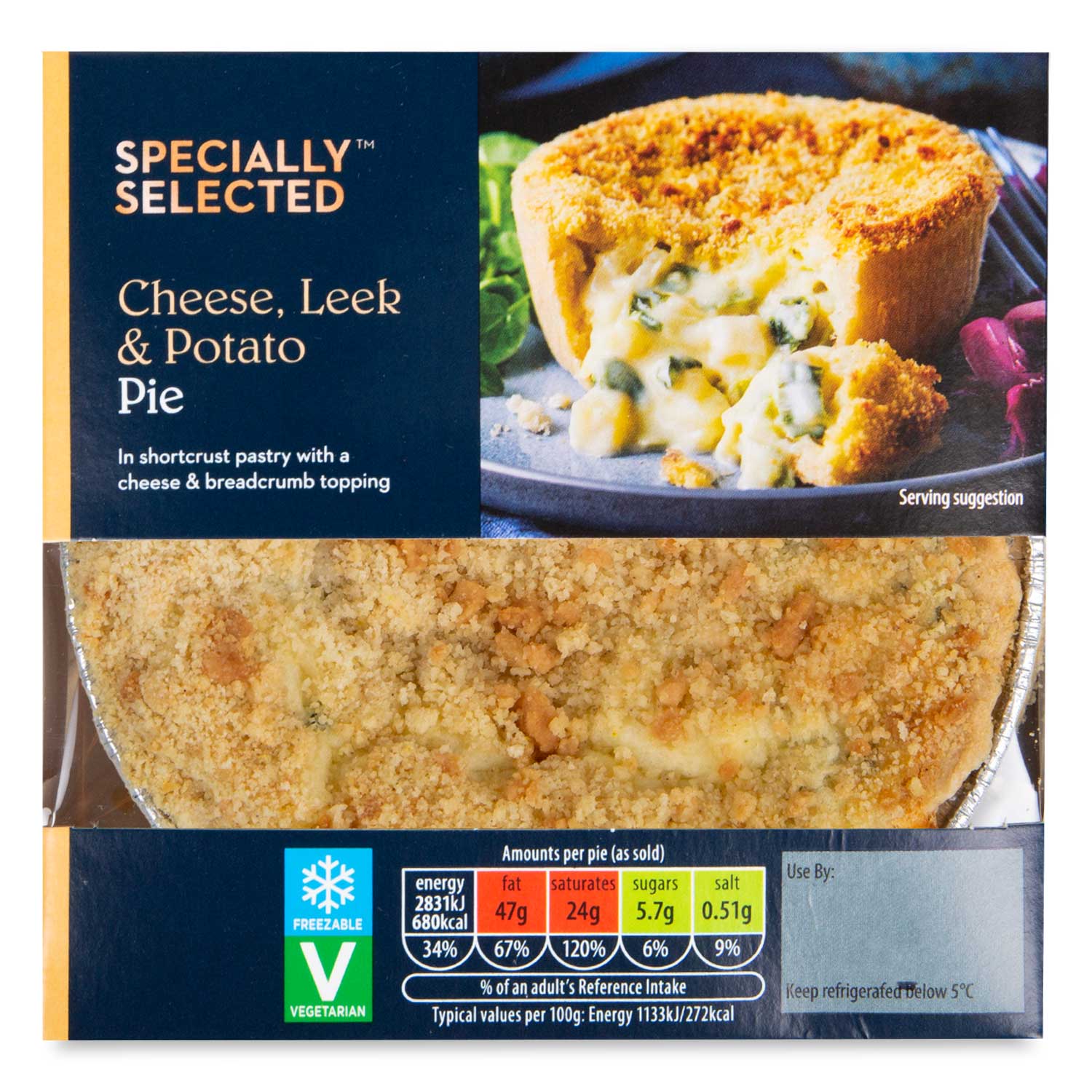 Specially Selected Cheese, Leek & Potato Pie In Shortcrust Pastry 250g