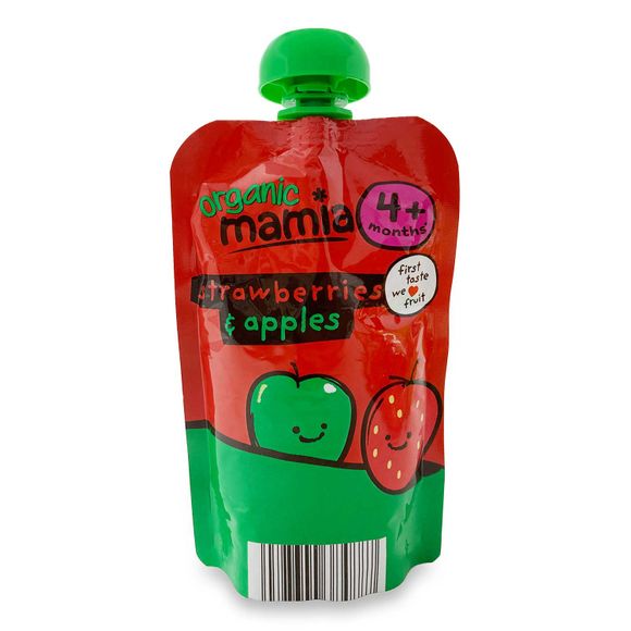 Mamia Organic Strawberry & Apple Purées 120g