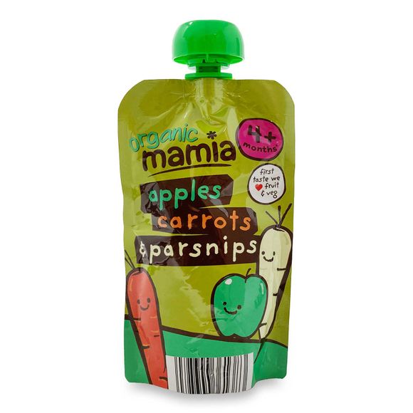 Mamia Organic Apple, Carrot & Parsnip Purées 120g