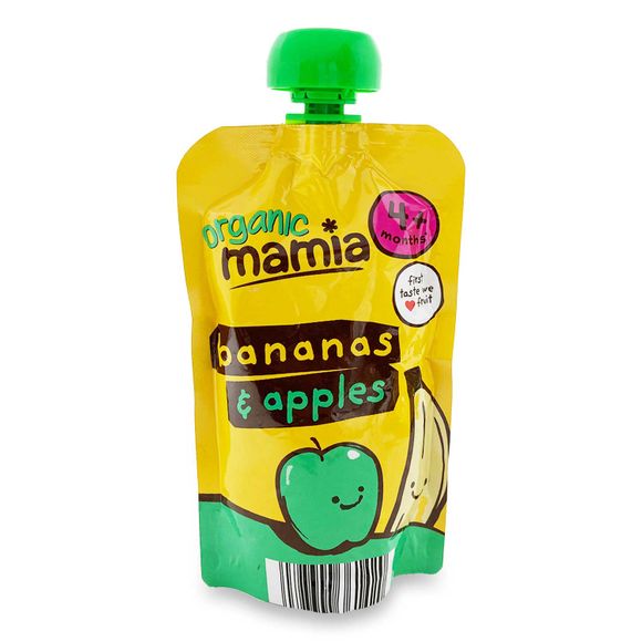 Mamia Organic Banana & Apple Purées 120g