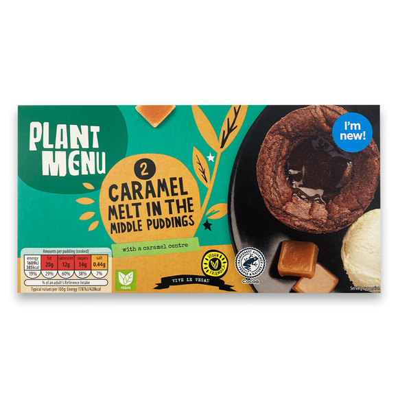 Plant Menu Caramel Melt In The Middle Puddings 180g