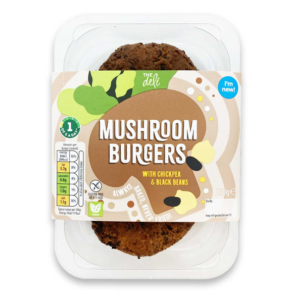 The Deli Mushroom Burgers 230g/2 Pack