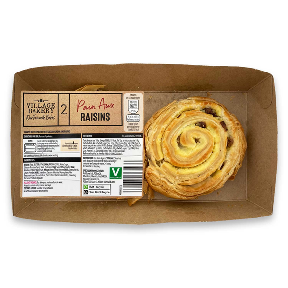 Village Bakery 2 Pain Aux Raisins 95g