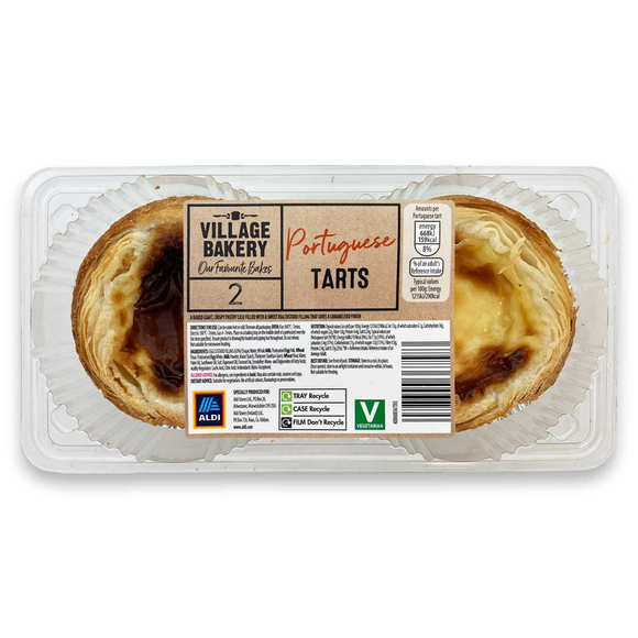 Village Bakery 2 Portuguese Tarts 55g