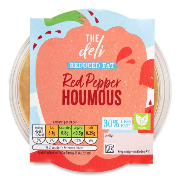 The Deli Reduced Fat Red Pepper Houmous 200g