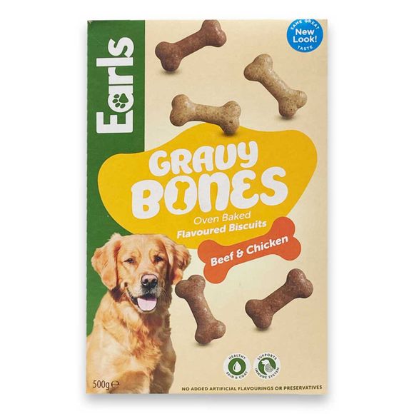 Earls Gravy Bones Oven Baked Flavoured Biscuits 500g