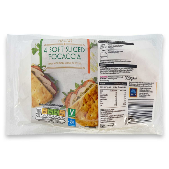 Inspired Cuisine Soft Sliced Focaccia 4 Pack