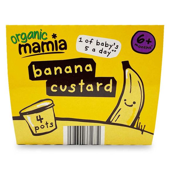 Mamia Organic Banana Custard Pots 4x100g