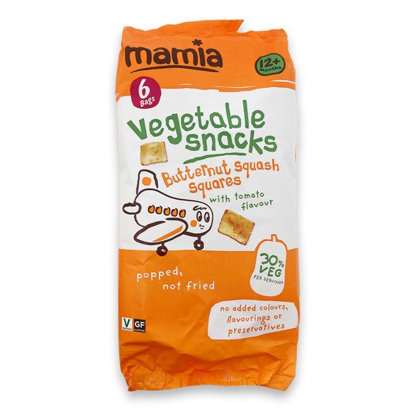 Mamia Vegetable Snack Butternut Squash Planes With Tomato Flavour 6x10g