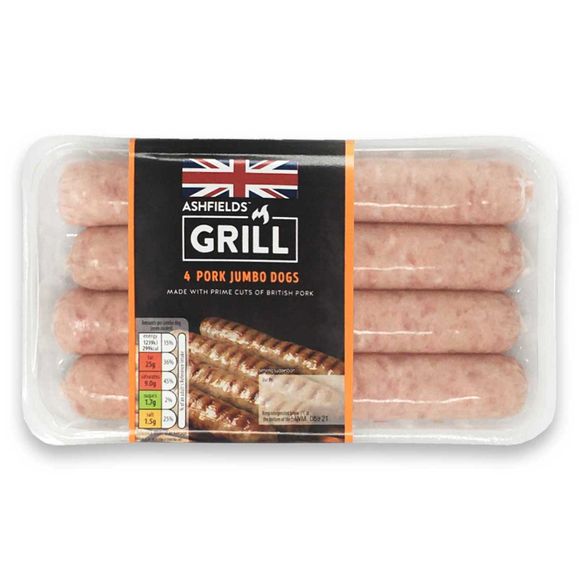 Ashfields Grill 4 Pork Jumbo Dogs 400g