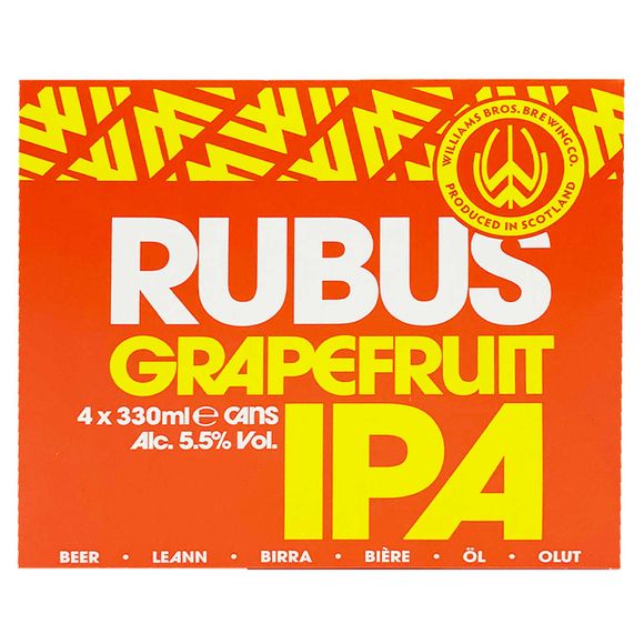 Williams Bros. Brewing Co. Rubus Grapefruit IPA 4x330ml