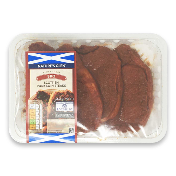 Nature's Glen Scottish Pork Loin Steaks BBQ 440g