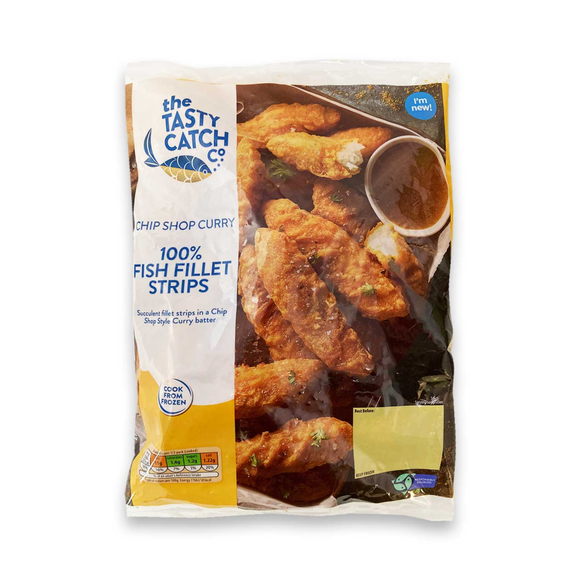 The Tasty Catch Co. Chip Shop Curry 100% Fish Fillet Strips 400g