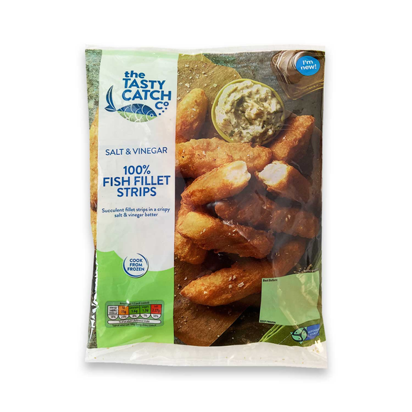 The Tasty Catch Co. Salt & Vinegar 100% Fish Fillet Strips 400g