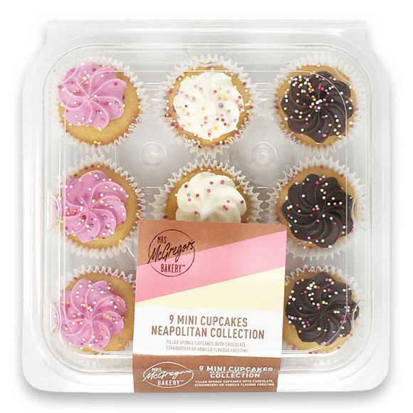 Mrs McGregor's Mini Cupcakes Neapolitan Collection 9 Pack