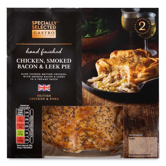 Specially Selected Gastro Chicken, Smoked Bacon & Leek Pie 500g