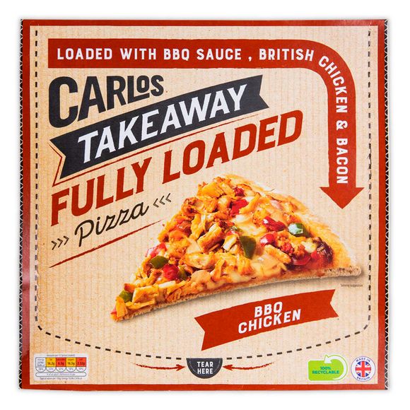 Carlos Takeaway Fully Loaded BBQ Chicken Pizza 515g