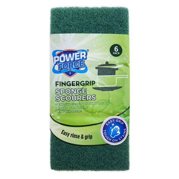 Powerforce Fingergrip Sponge Scourers 6 Pack