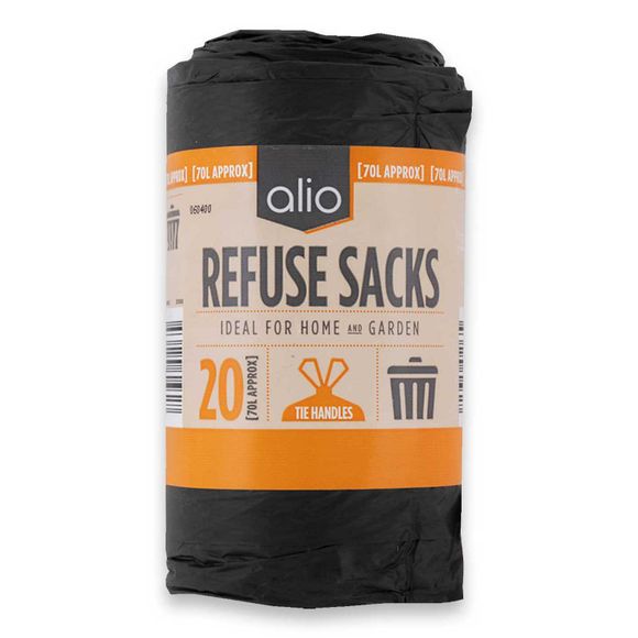 Alio Refuse Sacks Tie Handles 20 Pack