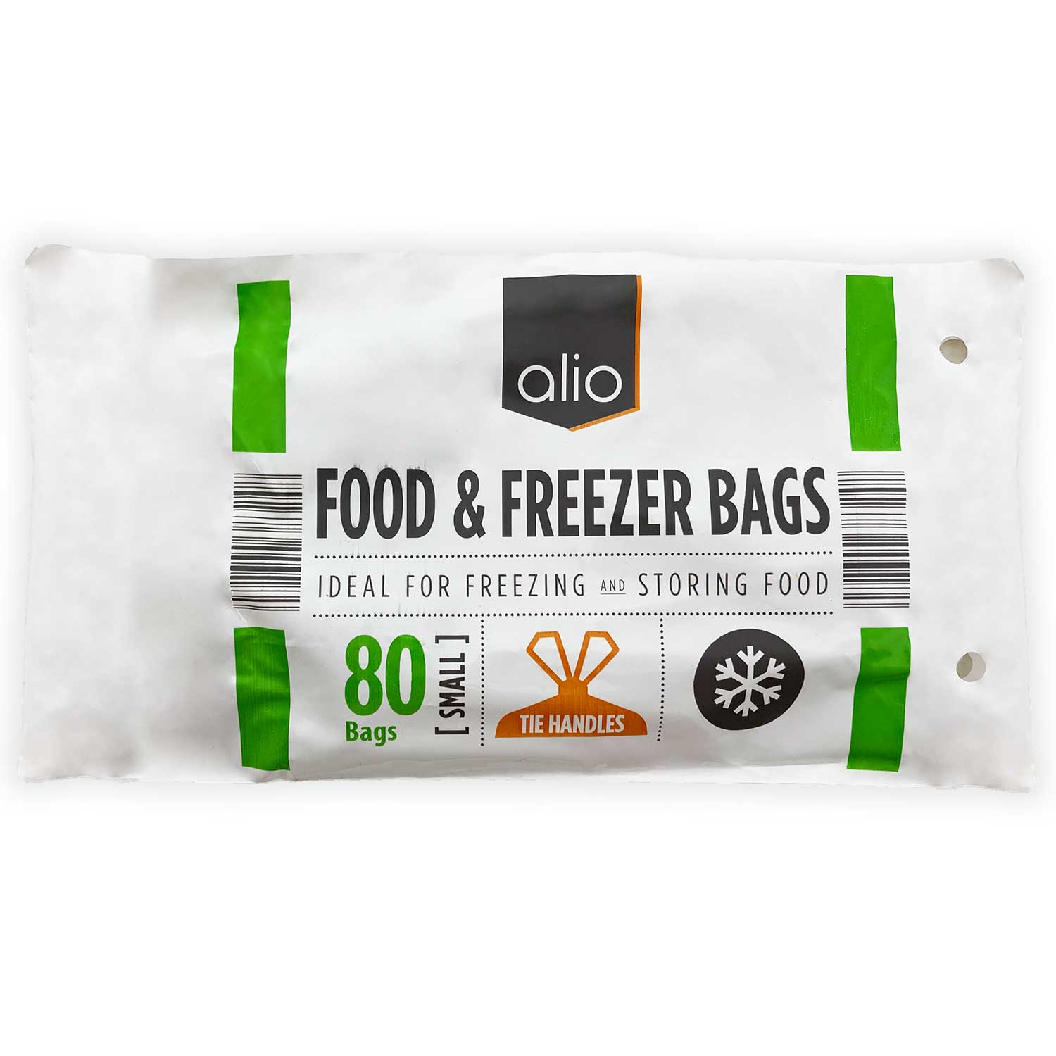 Alio Food & Frezer Bags Tie Handles Small 80 Pack