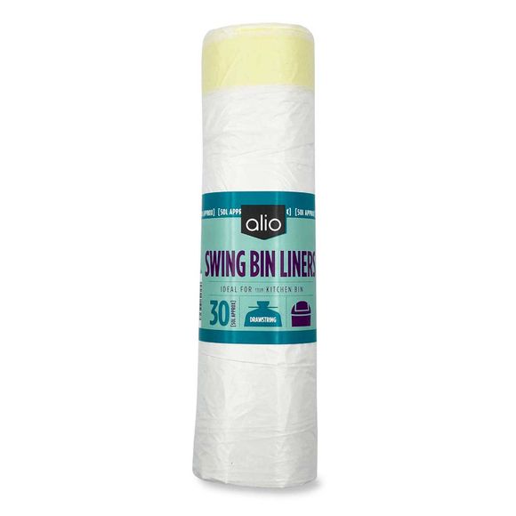 Alio Strong Swing Bin Liners Drawstring 30 Pack (Approx 50ltr)