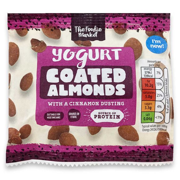 Foodie Market Yogurt Coated Almonds With A Cinnamon Dusting 24g