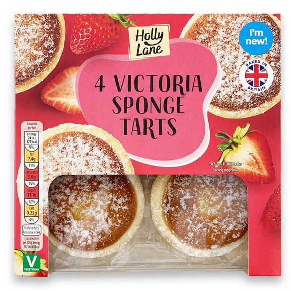 Holly Lane 4 Victoria Sponge Tarts 159g