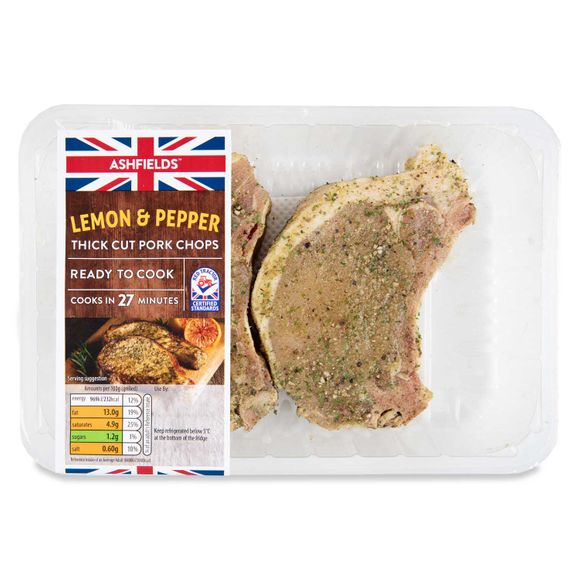 Ashfields Lemon & Pepper Thick Cut Pork Chops 525g