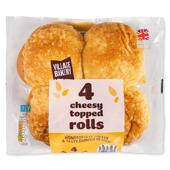 Village Bakery Cheesy Topped Rolls 4x75g