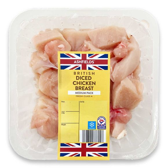 Ashfields British Diced Chicken Breast 500g