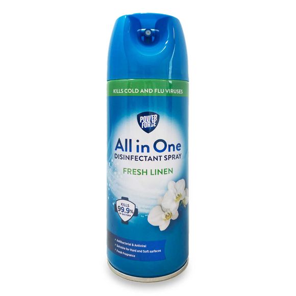 Powerforce All In One Disinfectant Spray Fresh Linen 400ml