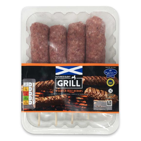 Nature's Glen Scotch Beef Kebabs 400g/4 Pack