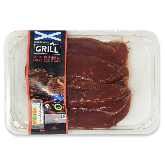 The Grill Scotch Beef Hot & Spicy Sizzle Steaks 300g