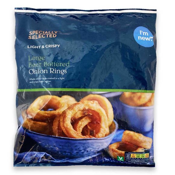 Specially Selected Large Beer Battered Onion Rings 400g