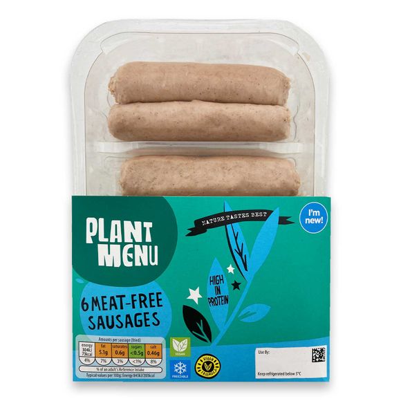 Plant Menu Meat Free Sausages 240g/6 Pack