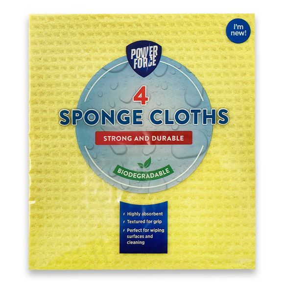 Powerforce Sponge Cloths Strong And Durable 4 Pack