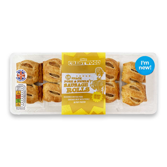 Crestwood 10 Snack Pork & Pickle Sausage Rolls 300g