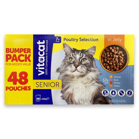 Vitacat Senior Poultry Selection In Jelly 48x100g