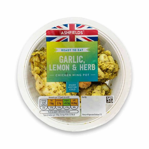 Ashfields Garlic, Lemon & Herb Chicken Wing Pot 200g