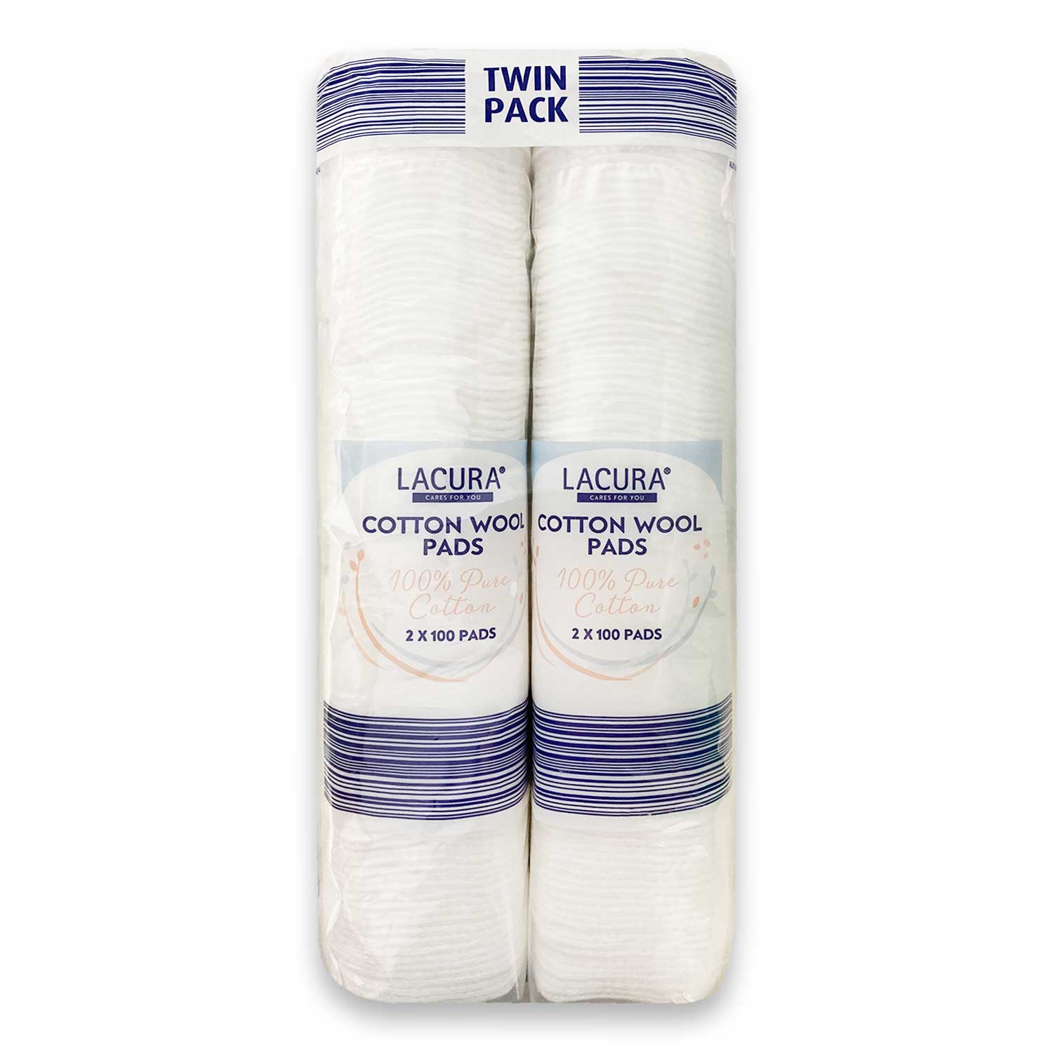 Lacura Cotton Wool Pads 100% Pure Cotton 2 X 100 Pack