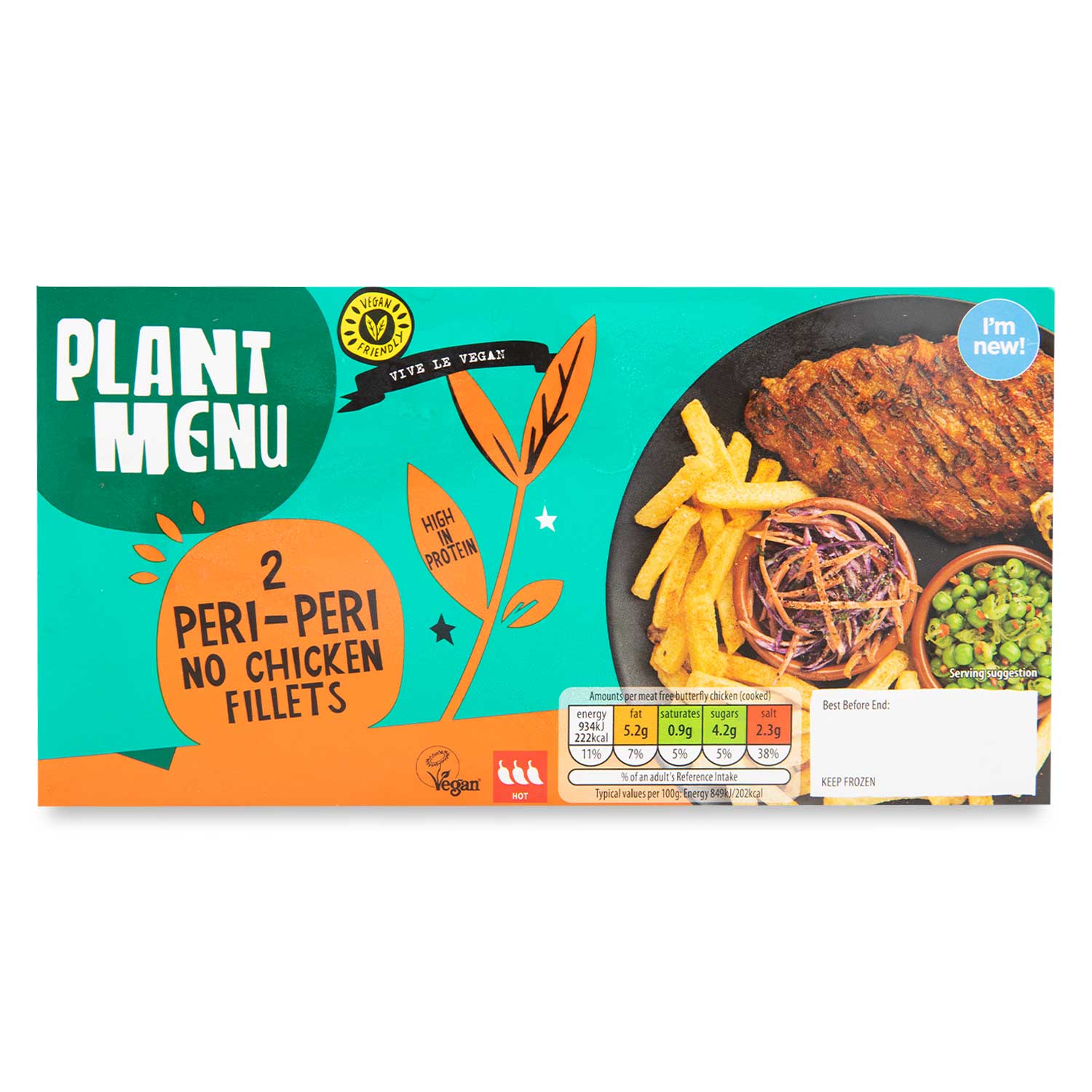 Plant Menu Peri-peri No Chicken Fillets 240g/2 Pack