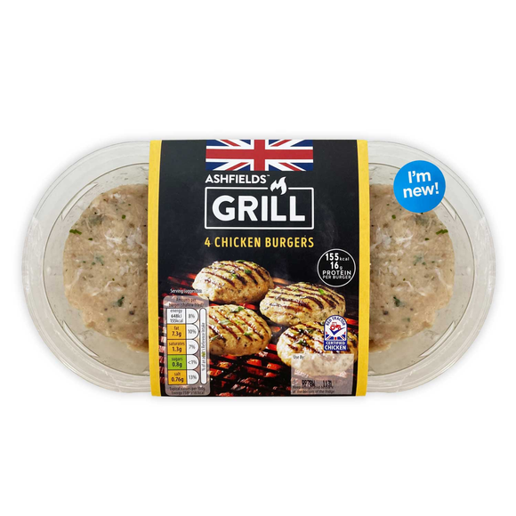 Ashfields Grill 4 Chicken Burgers 400g