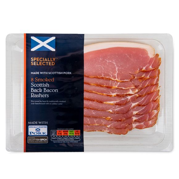 Specially Selected Smoked Scottish Back Bacon Rashers 240g/8 Pack