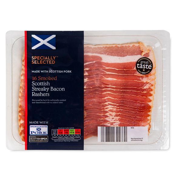 Specially Selected Smoked Scottish Streaky Bacon Rashers 240g/16 Pack